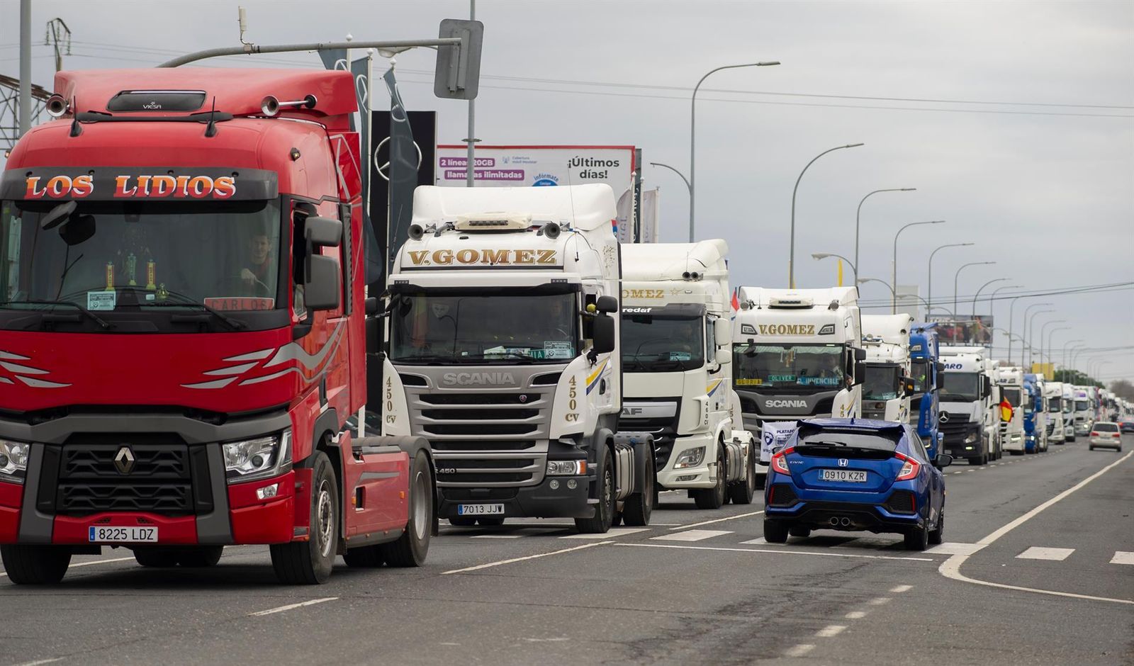 Protesta de camioneros
