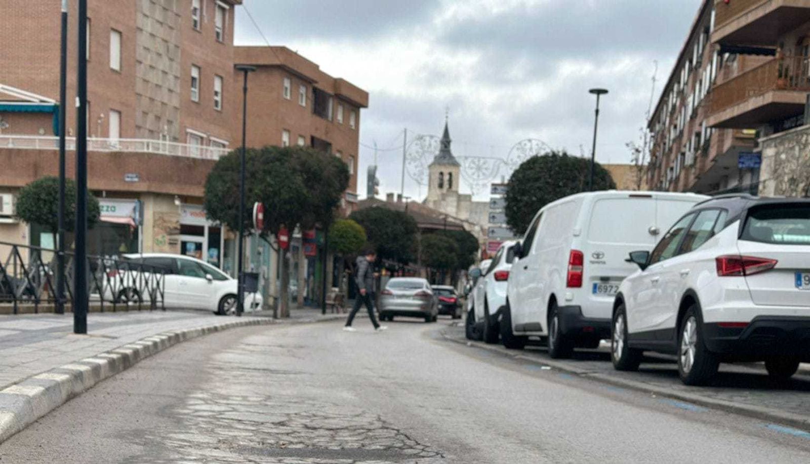 Tramo hundido de la Avenida del Ejército, en Arganda