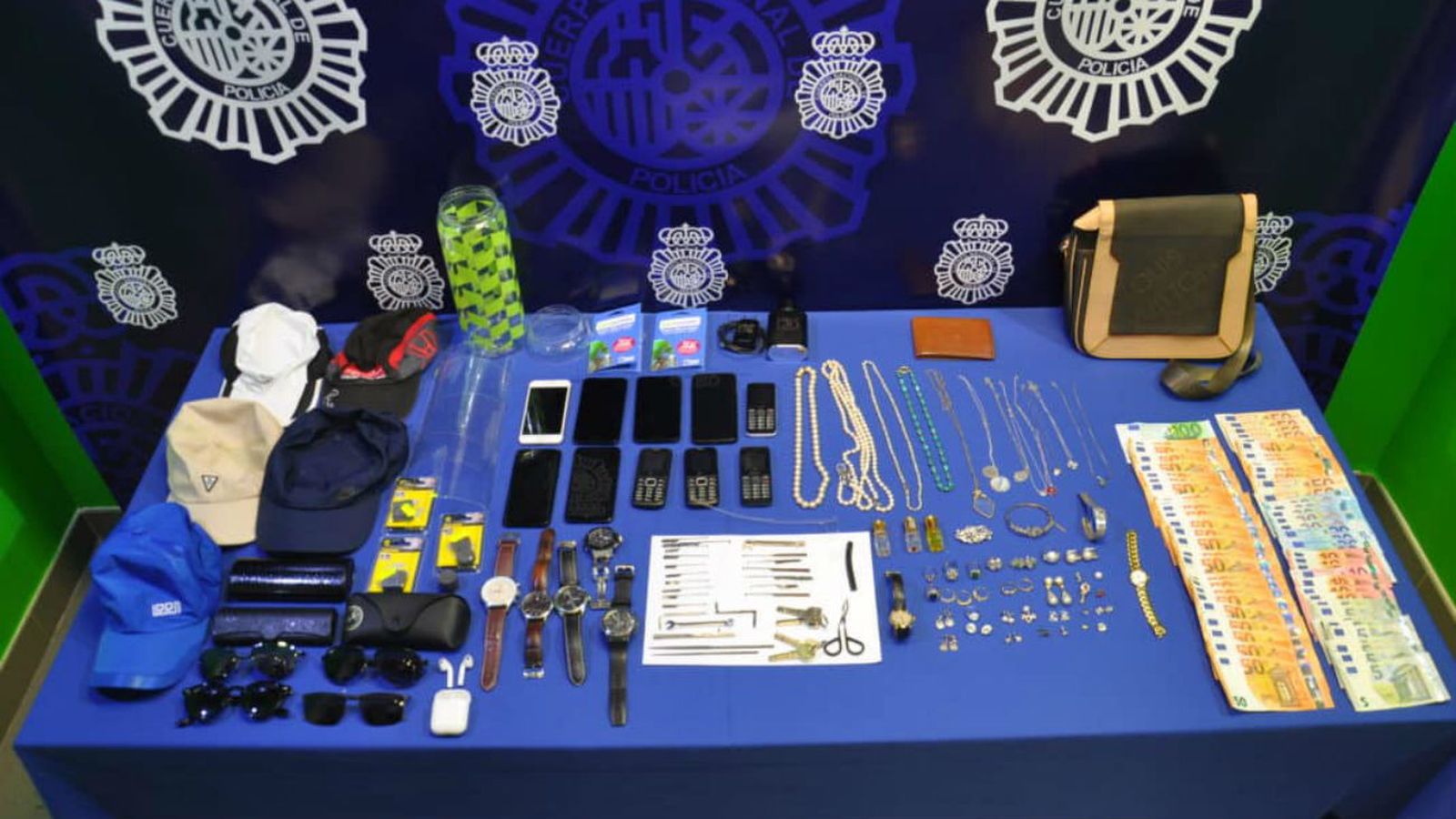 Artúculos robados y recuperados por la Policía Nacional
