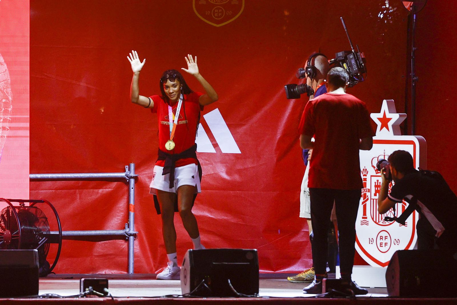 Fiesta de la Selección femenina de fútbol en Madrid tras ganar el Mundial