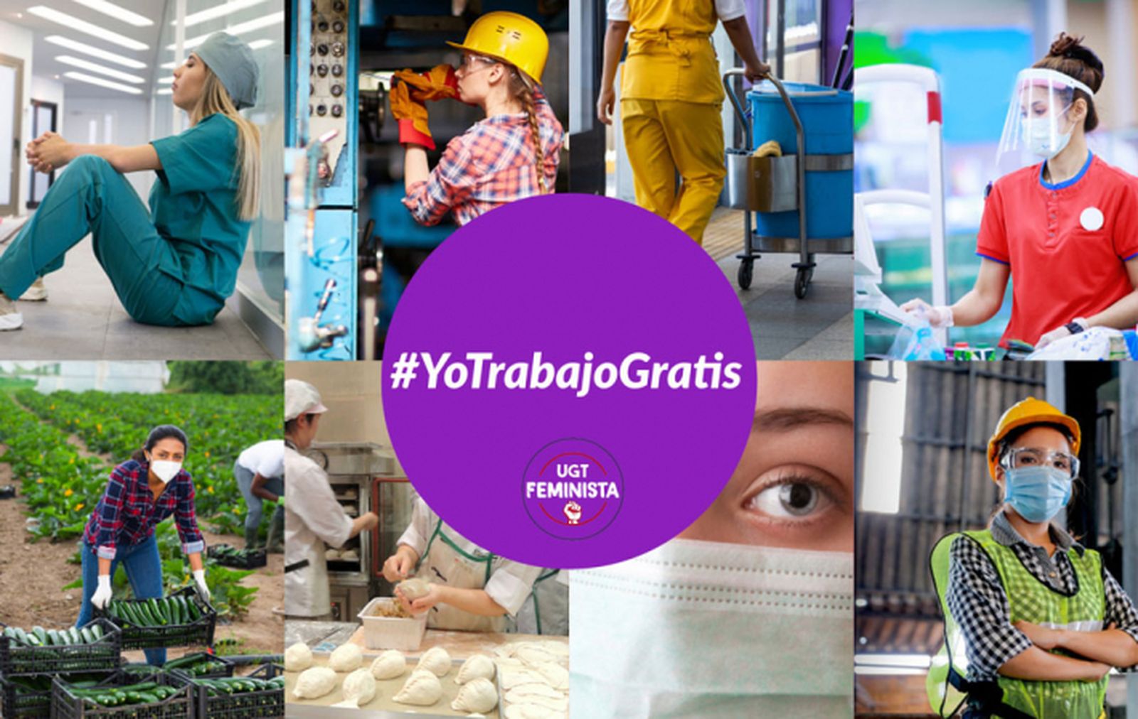 Cartel de la campaña #yotrabajogratis que lucha contra la brecha salarial en España
