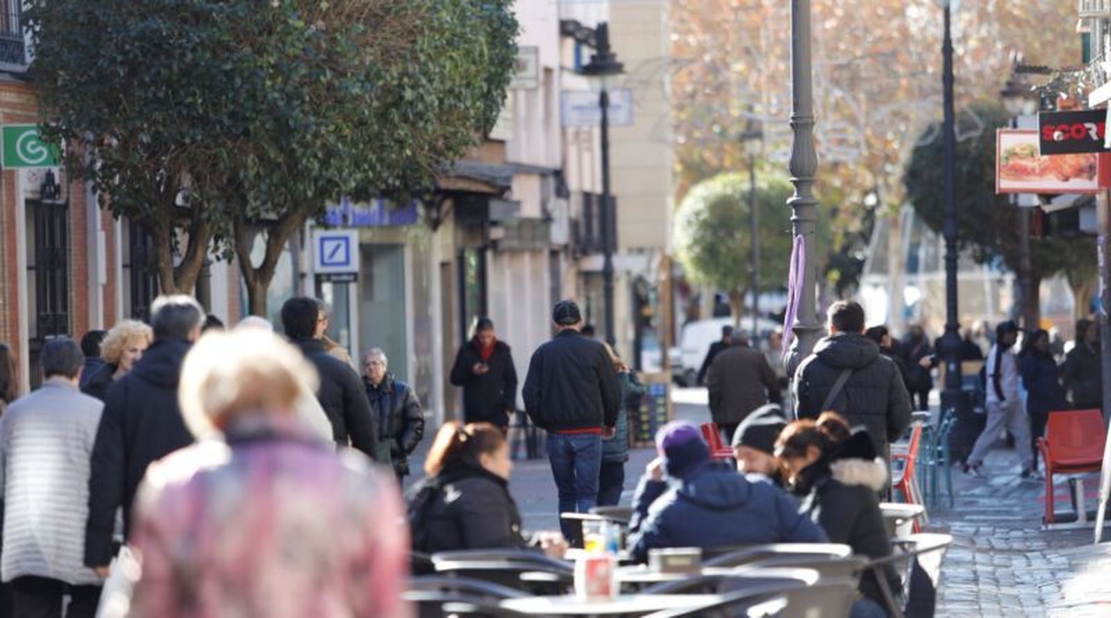Calle en una zona comercial de Getafe