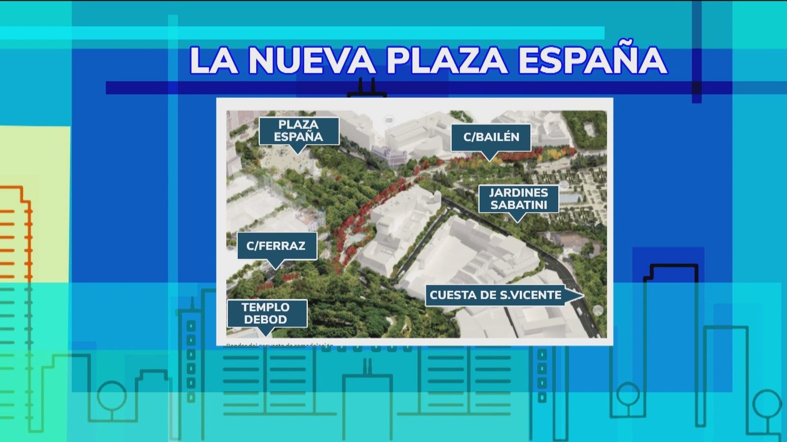 La nueva Plaza de España, al detalle