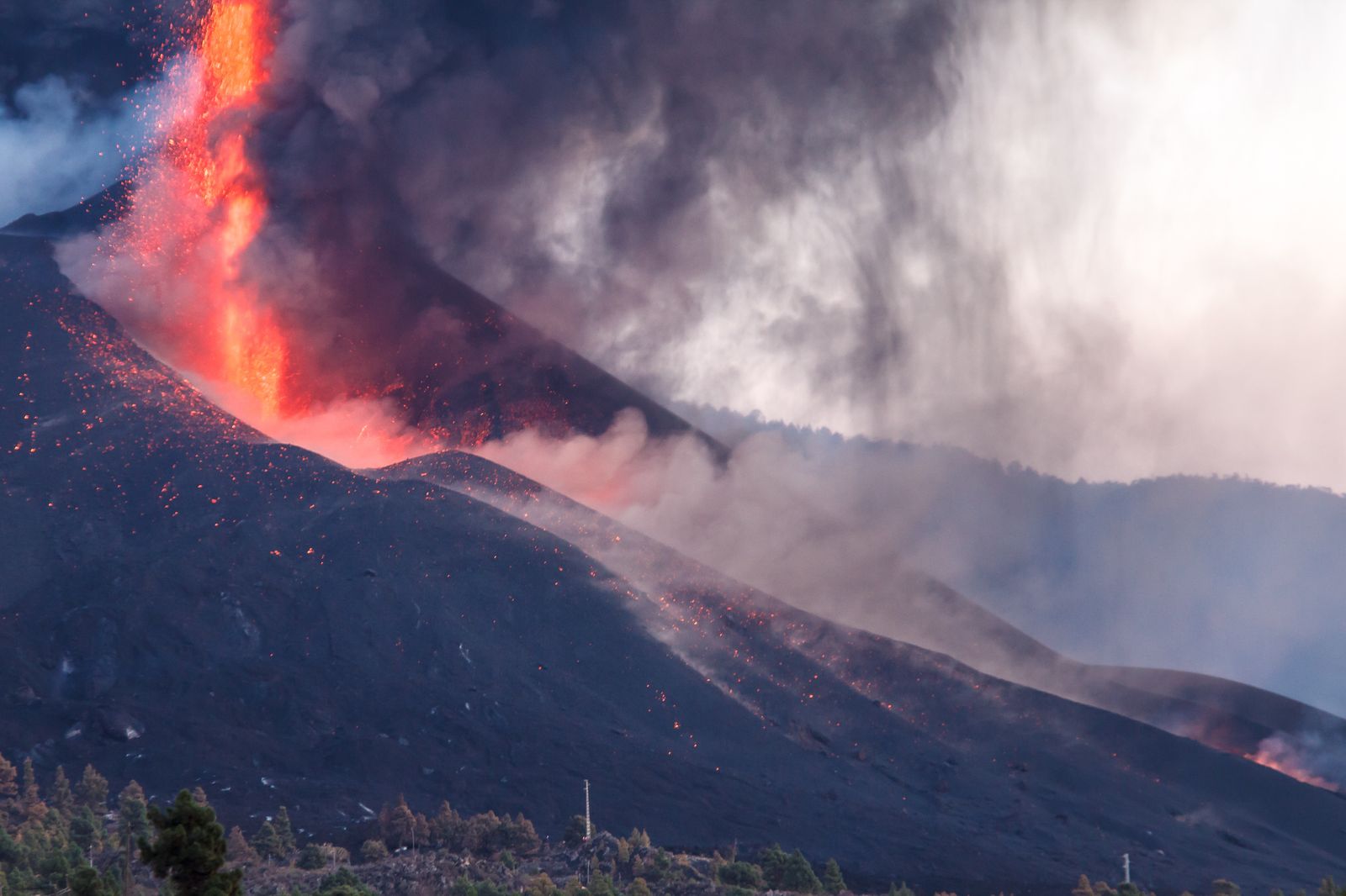 Imagen del volcán Cumbre Vieja en La Palma