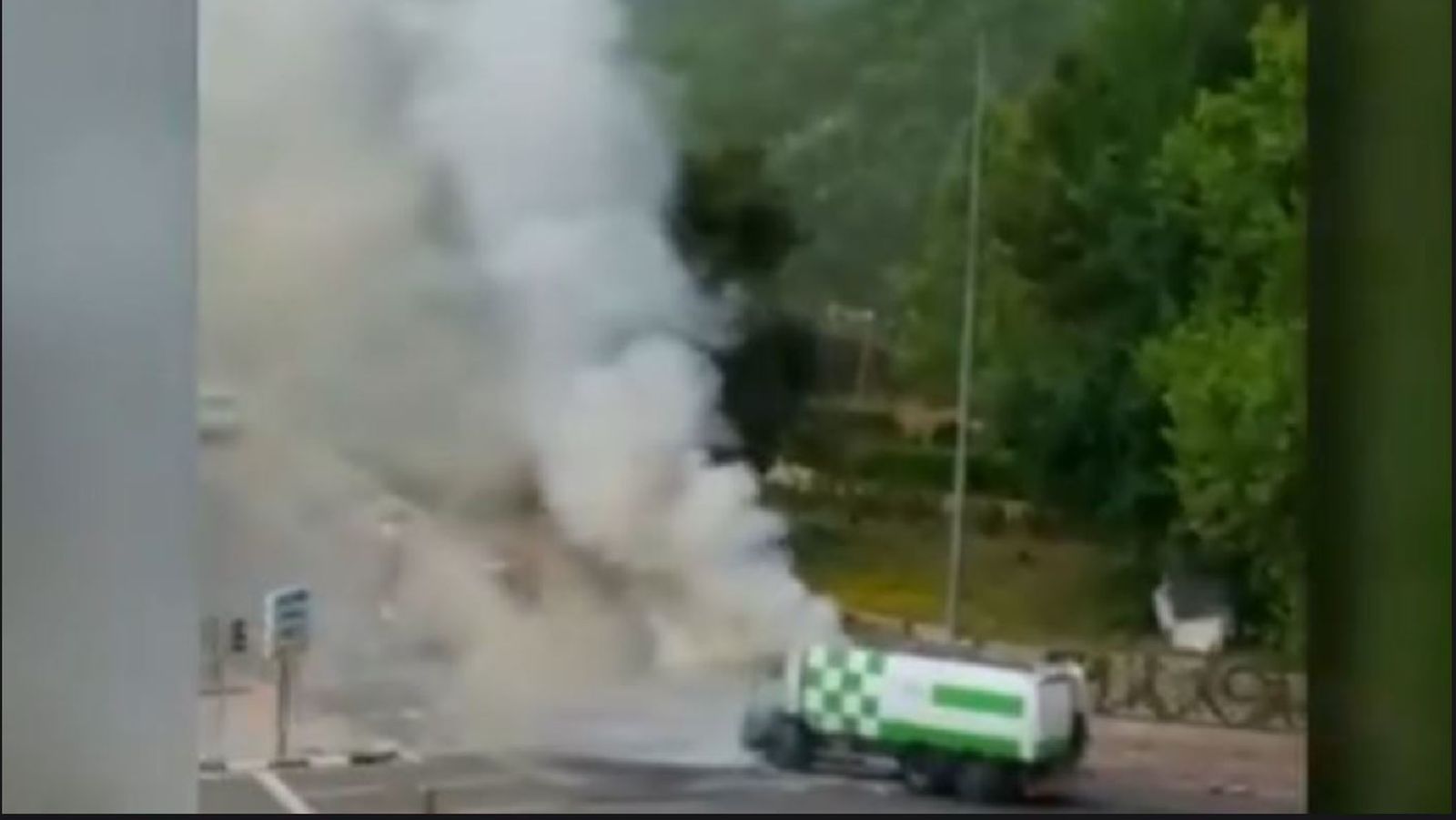 Incendio de un camión de recogida de basura