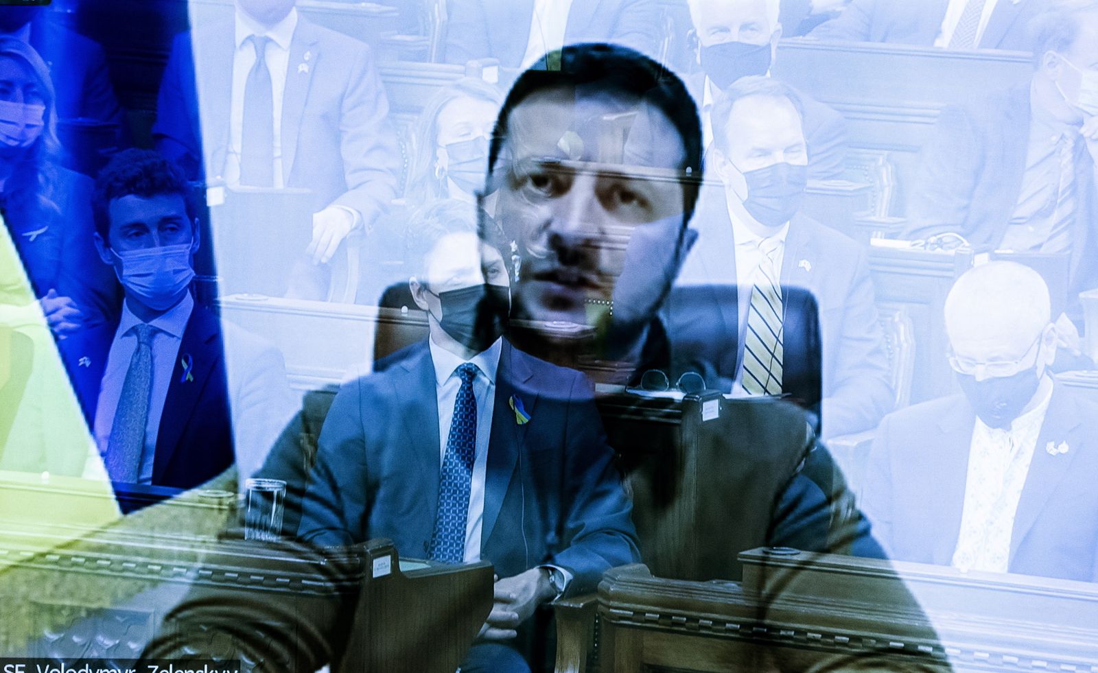 Zelenski en una de sus comparecencias a través de videoconferencia