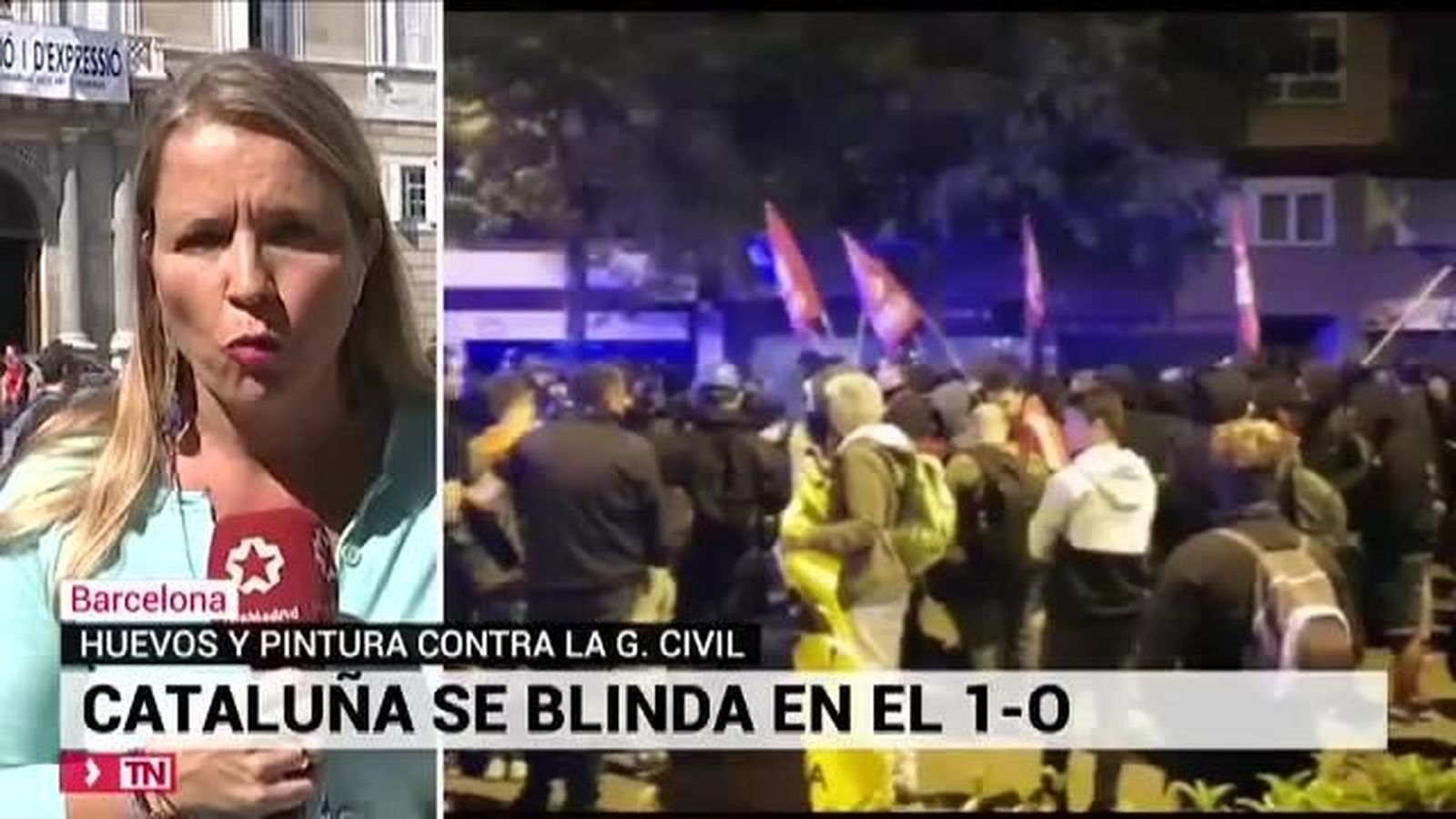 Escasa movilización en los actos de protesta en Cataluña en el aniversario del 1 de octubre
