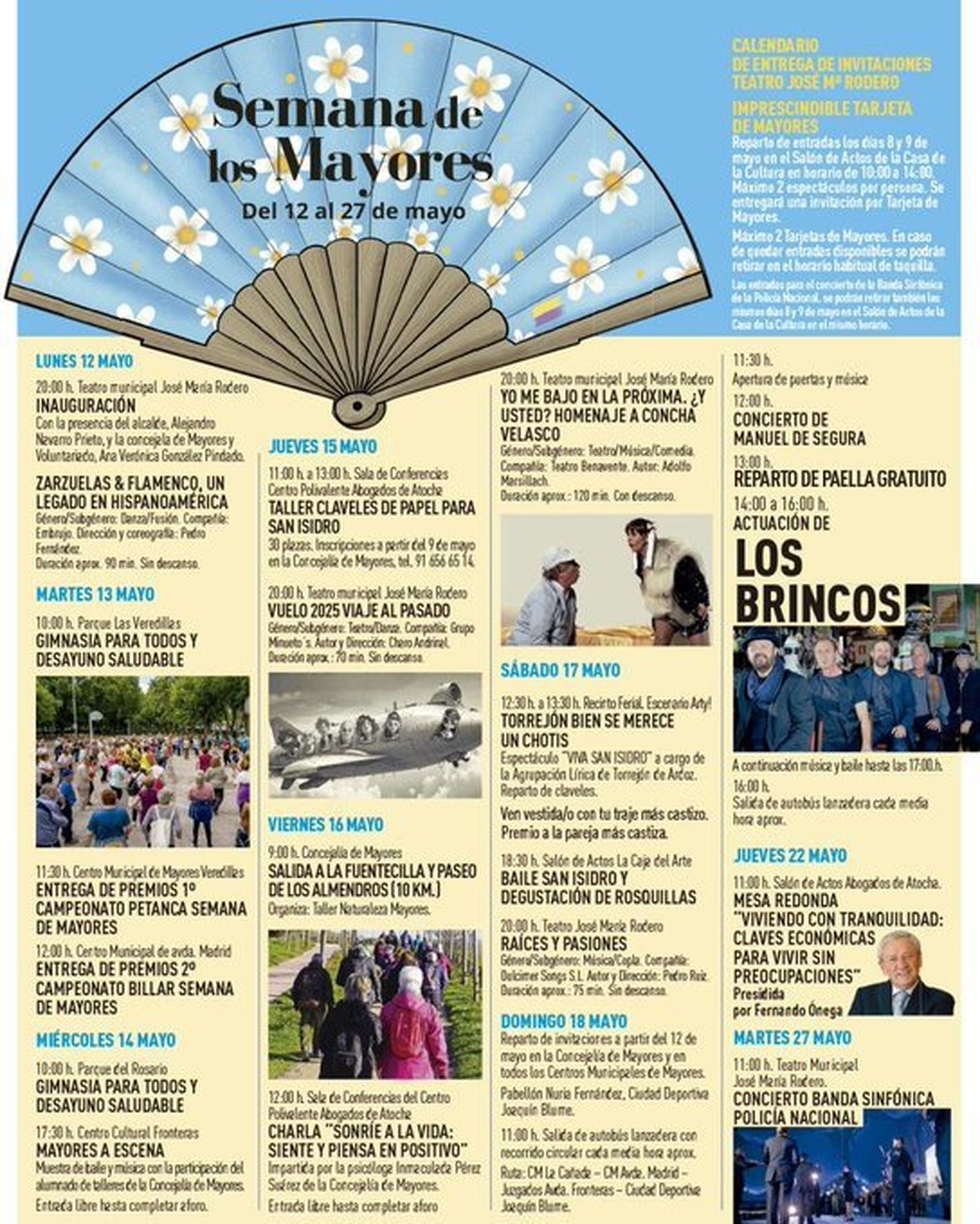 Cartel de actividades programadas en la Semana de los Mayores de Torrejón