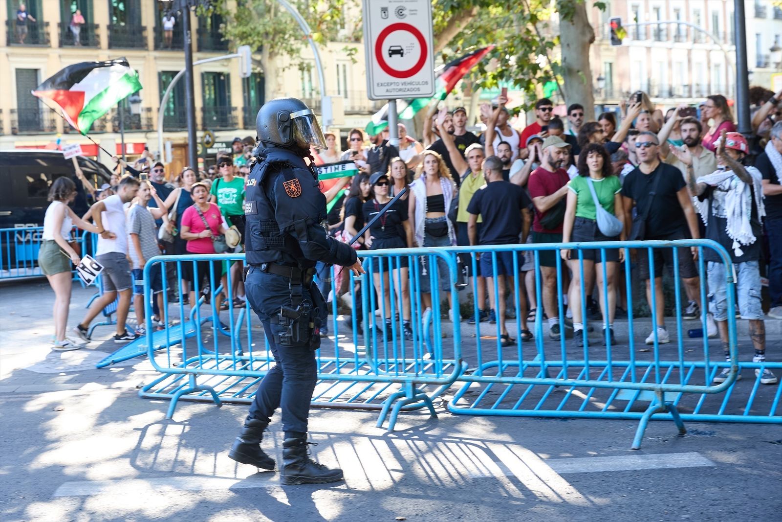 Protestas durante la final de la Vuelta Ciclista a España en Madrid
