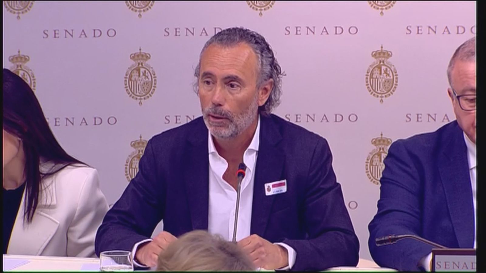 Mario Samper, presidente de la Asociación de Víctimas de Adamuz, en el Senado