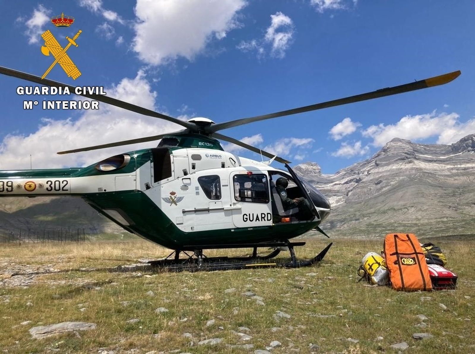 Rescate efectuado en Monte Perdido, en Fanlo, por la Guardia Civil