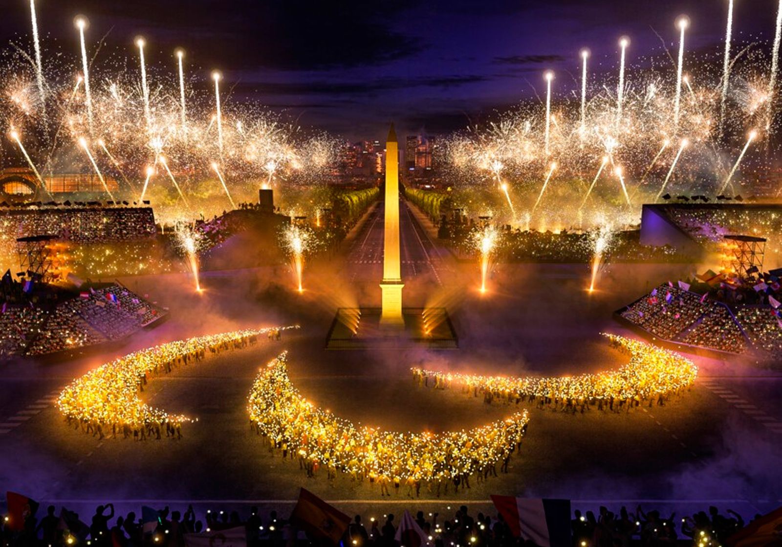 Render de la ceremonia  de inauguración de París 2024