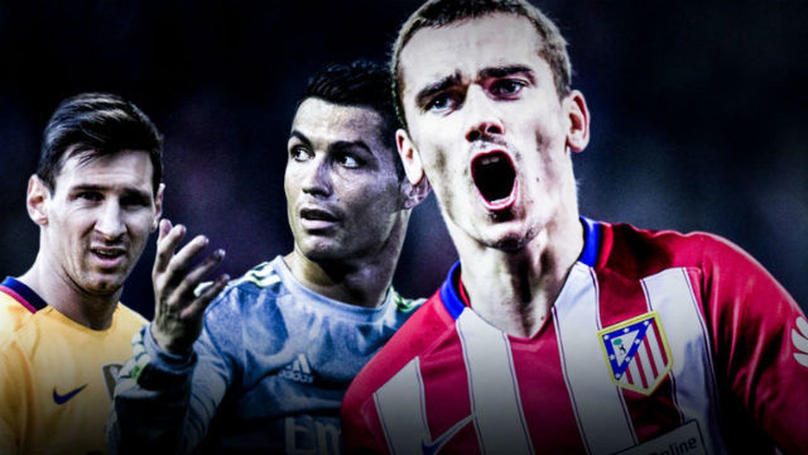 Messi, Griezmann y Cristiano Ronaldo