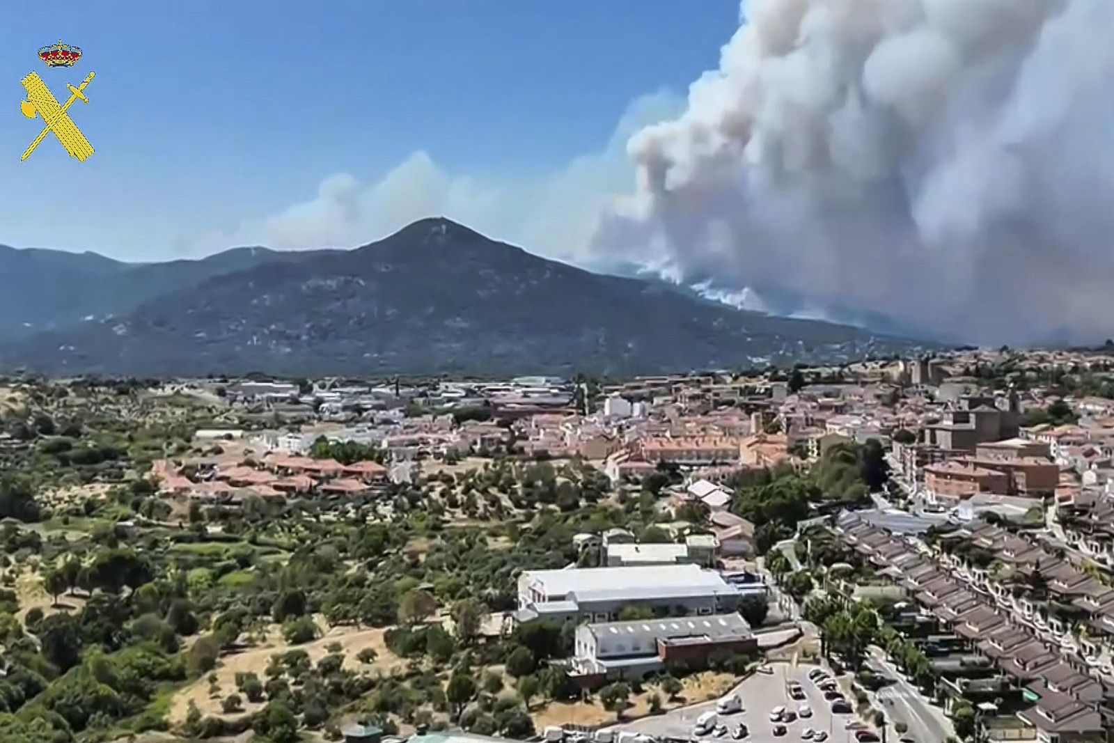 El incendio, visto desde El Escorial