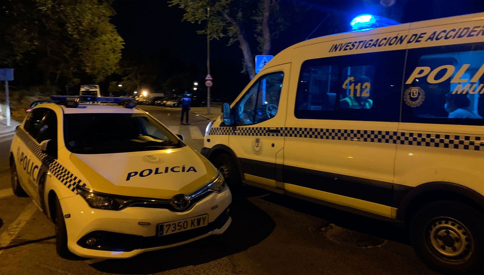 La policía en el lugar del atropello