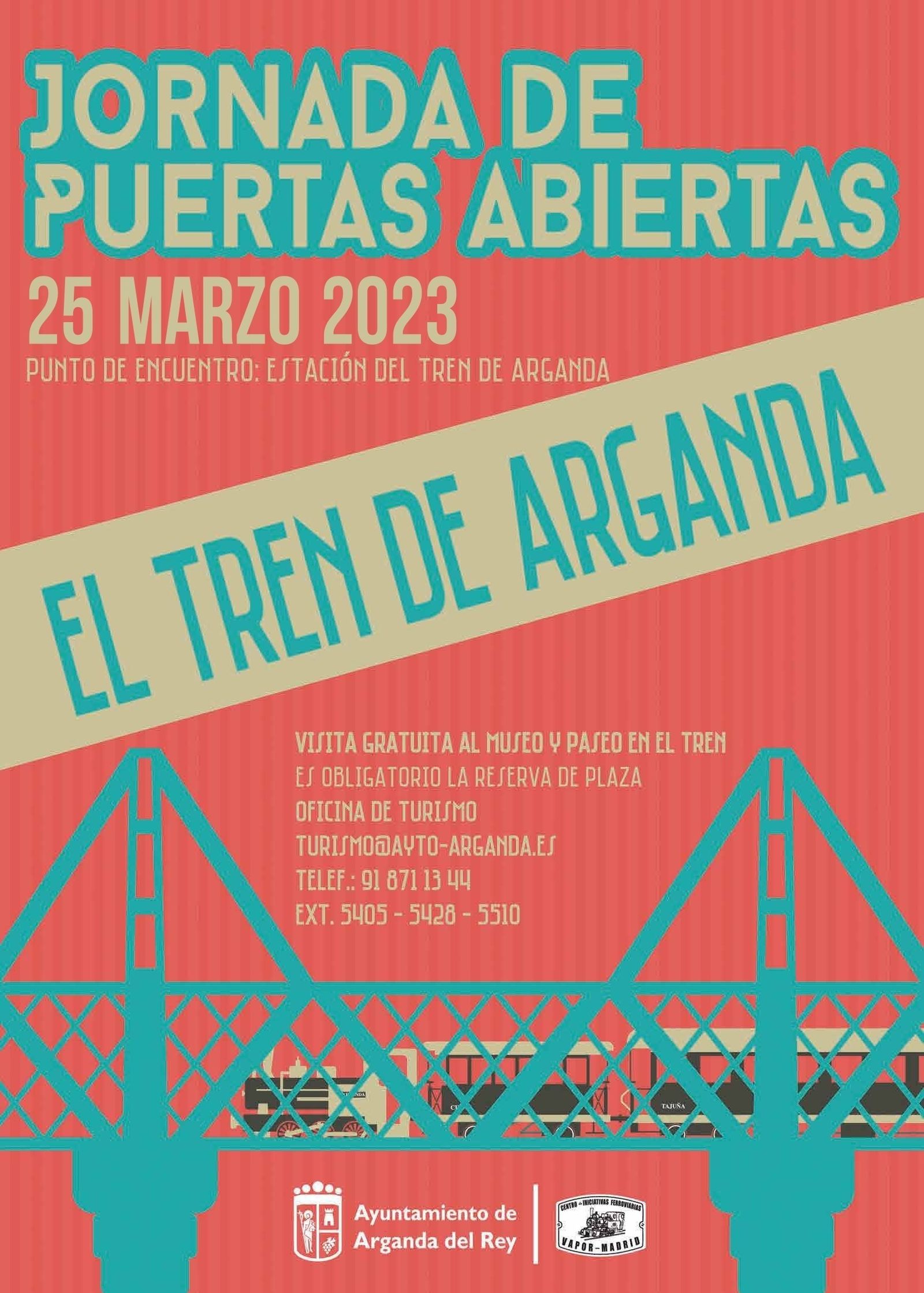 Cartel de la segunda jornada de puertas abiertas del Tren de Arganda