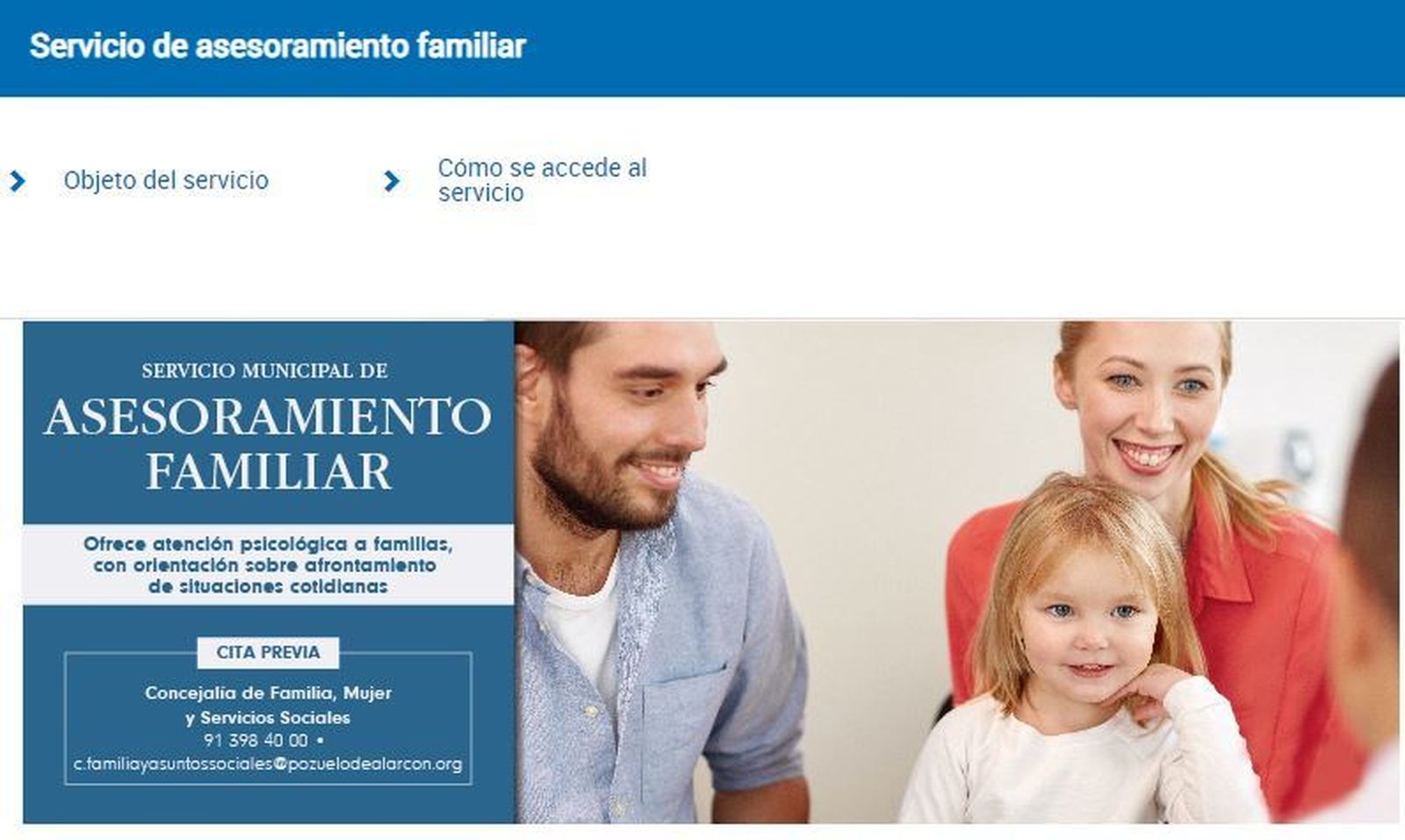 Pozuelo ofrece apoyo a las familias a través del servicio de Asesoramiento Familiar
