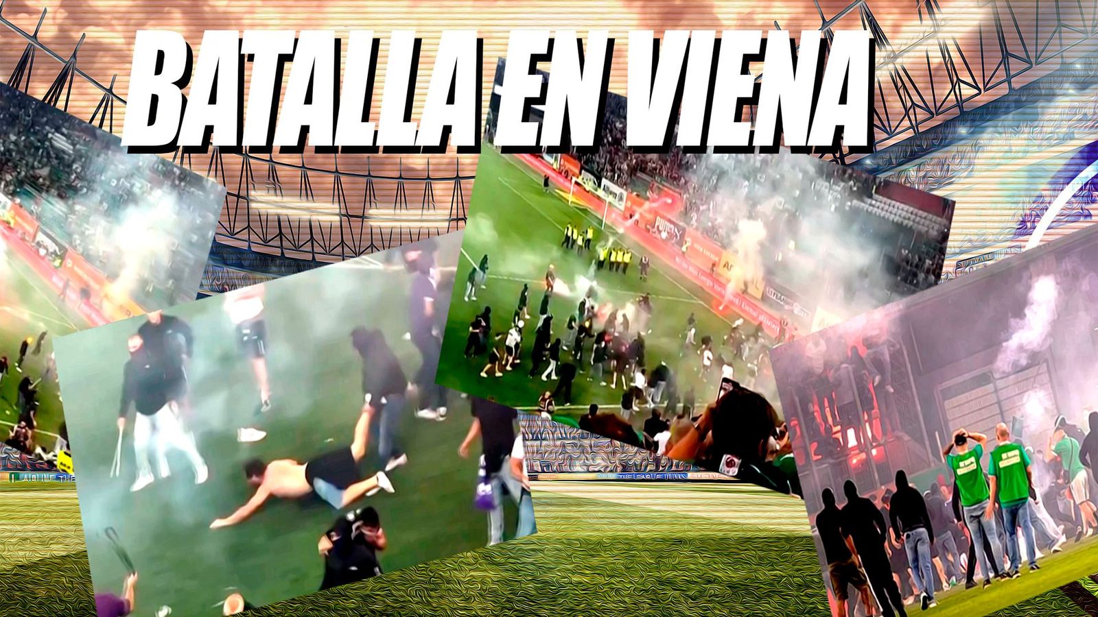 Batalla campal entre los ultras del Rapid y del Austria Viena