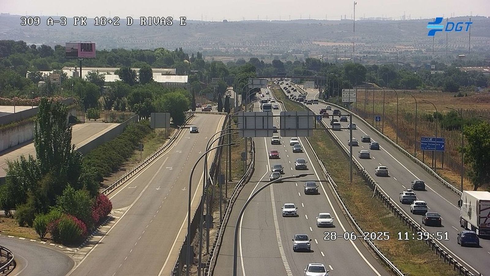 Tráfico en la A-3 salida de Madrid